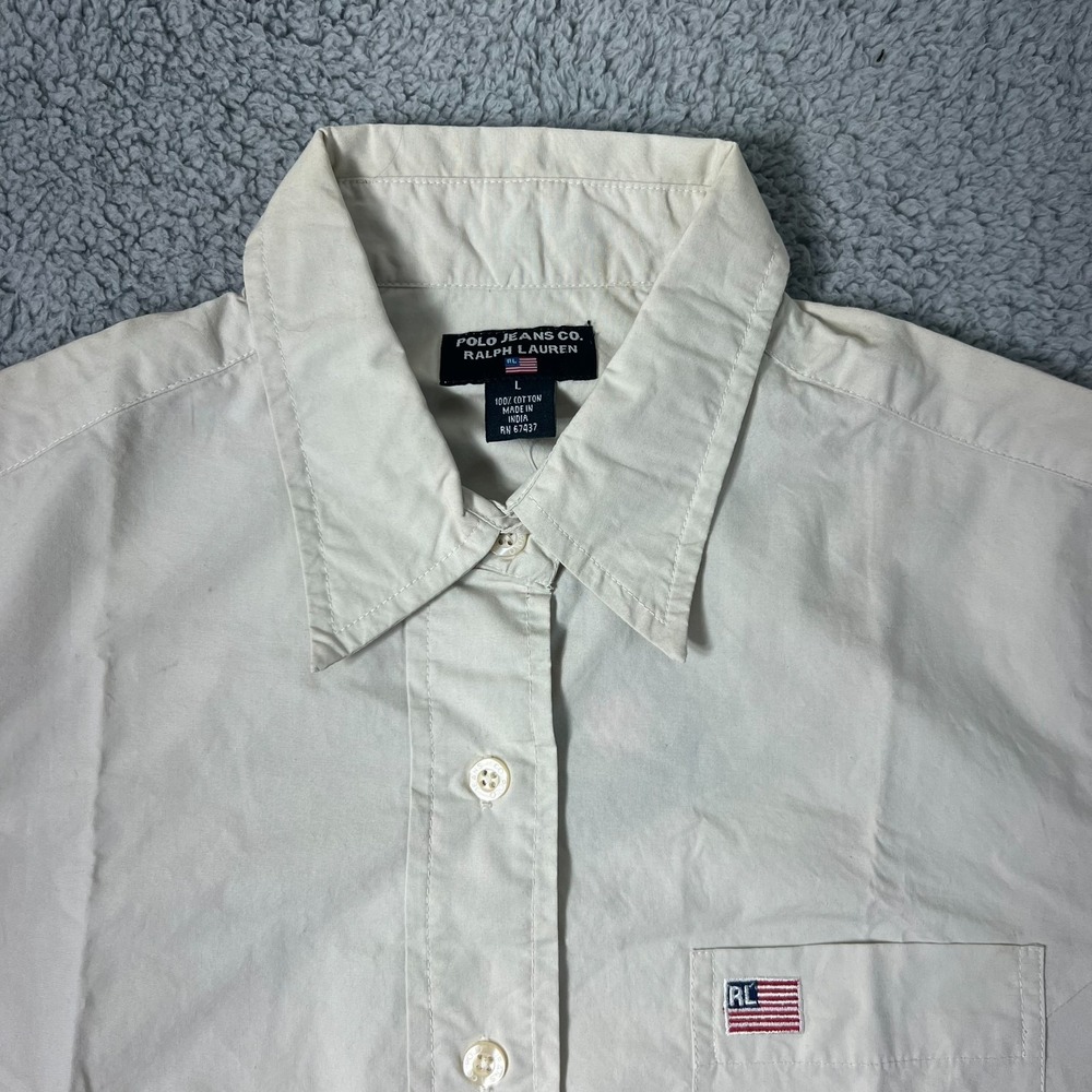 Polo Ralph Lauren Women's Cream Button-Front Shirt Dress - Picture 3 of 16